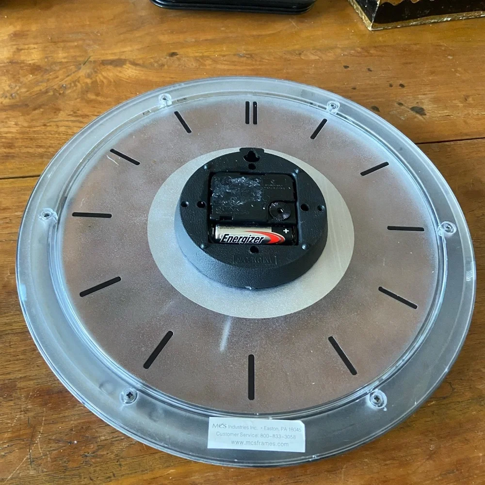 Vintage 1980’s Modern Silver Framed Wall Clock